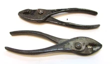 Two Primitive Old Slip Joint 6" Pliers Antique Hand Tools UTK and Trustworthy