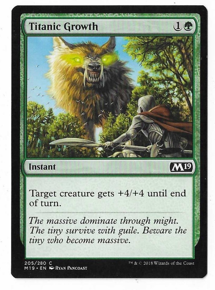 MTG Titanic Growth Core Set 2019 (M19) Common Magic Card #205/280 ...