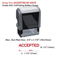 Accepted by Date - Trodat 4912 Self Inking Rubber Stamp