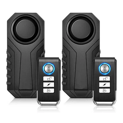 LABELTAPE Drahtlos Motorrad Fahrrad Alarmanlage Fernbedienung Erschütterungs Anti Theft 2X