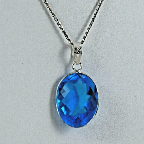 Collier Pierre De Lune Et Topaze – Argent 925 – Fait Main – Inde