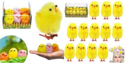 Chenille Küken Deko Flauschige Küken Babyküken für Ostern Party Mini Küken