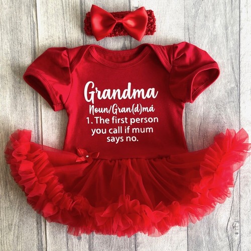 BABY GIRL GRANDMA TUTU ROMPER, Newborn 