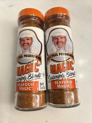 Lot Of 2 Chef Paul Prudhomme Seafood Magic Seasoning Blend EXP 4/27 2 Oz Each