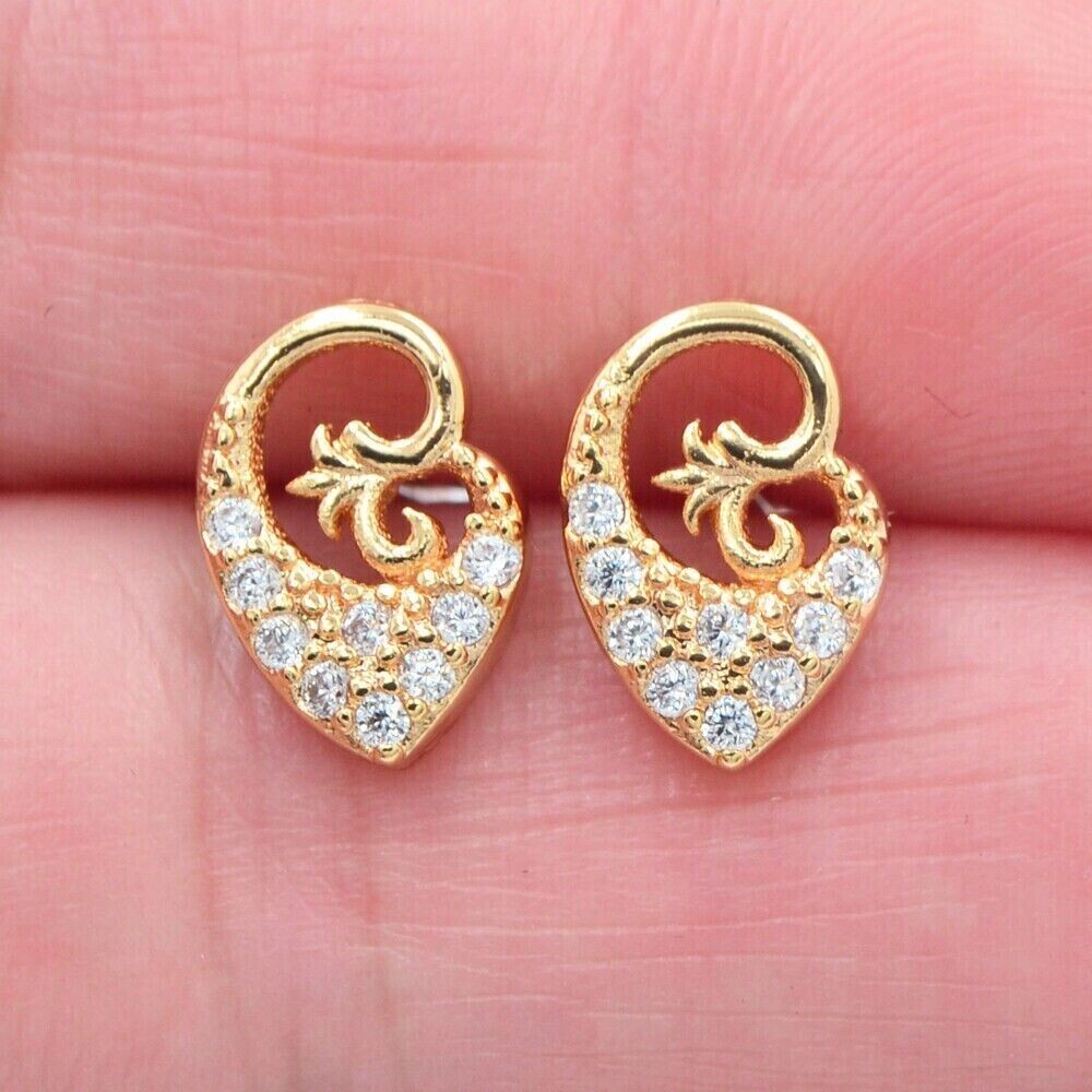 1.50 Ct Round Cut Simulated Stud Earrings 14K Yellow Gold Plated