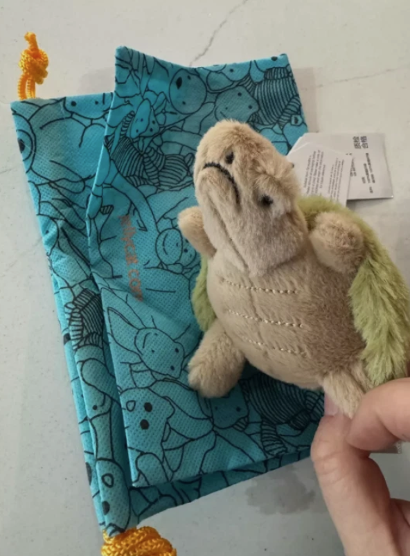 Jellycat Turtle Plush Keychain with Gift Bag – Soft & Cute