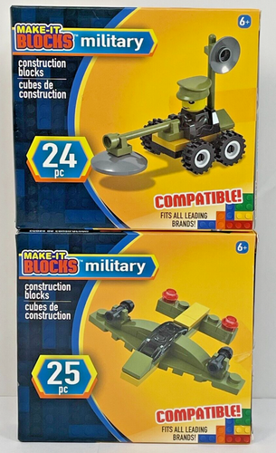 LOT 2 Make-It Blocks Military Construction Blocks Airplane Vehicle NEW Set - Picture 4 of 14