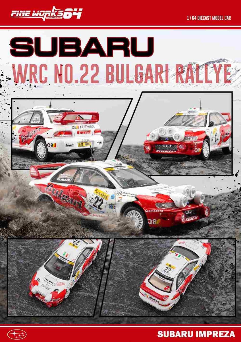 Fine Works 1/64 Subaru WRC Champion Racing Diecast Toy Model