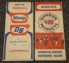 1960 Minnesota Superior Oil map and 1962 Minnesota Western Oil map