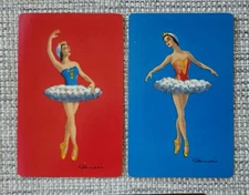 Pair Of Vintage Swap Playing Cards - Ballet Ladies