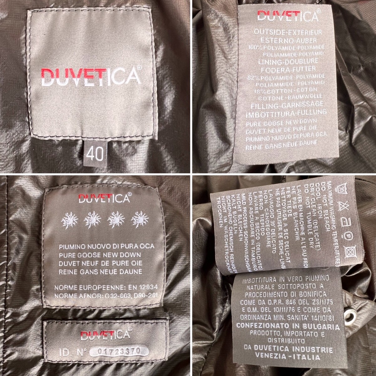 DUVETICA Goose Down Jacket Puffer Hooded Fur Trim Size 40 / S 