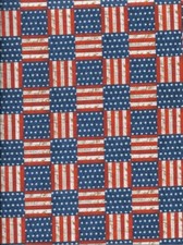 New Patriotic American Flag Blocks 100 Cotton Fabric by the Quarter Yard