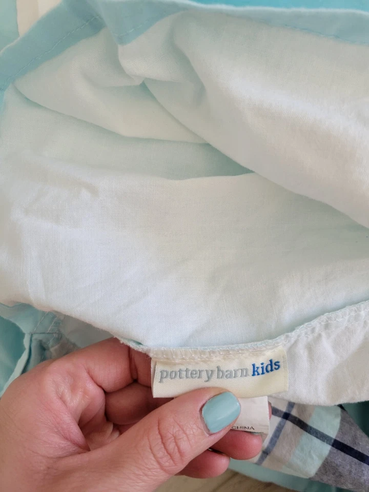 Falda de cuna Pottery Barn Kids Camden + sábana ajustable bebé niño Foto 4 de 4