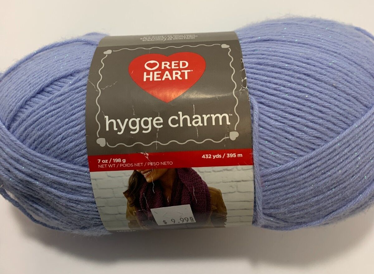 RED HEART HYGGE CHARM Star Blue Worsted acrylic blend sparkle 432 yds 7