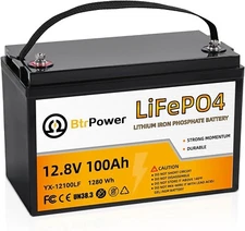 12V 100Ah LiFePO4 Battery Lithium Iron Phosphate for RV Marine Solar System 100A