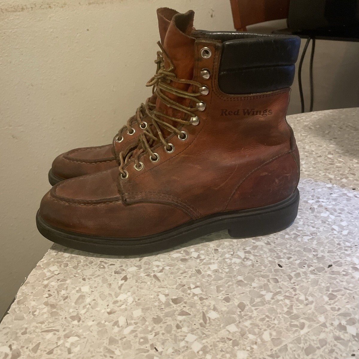 Vintage USA Red Wing 404 Moc Toe Super Sole Leather Work Boot Mens Size 11E Vintage USA Red Wing 404 Moc Toe Super Sole Leather Work  main image 3