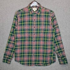 J. Crew Shirt Men's Medium Gray Plaid Button Up Double Brushed Flannel Retro