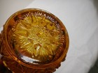 Yutec Amber by Kemple Glass Creamer Pitcher Pressed Fan & Star 4" — photo 6
