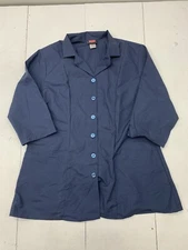 Red Kap Mens Dark Blue Button Up Short Sleeve Work Shirt Size XL