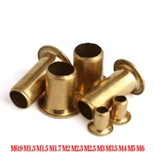 Hollow Rivets Brass Crimped Rivet Copper Eyelets Tubular Rivets M0.9 M1.3 M5~M6