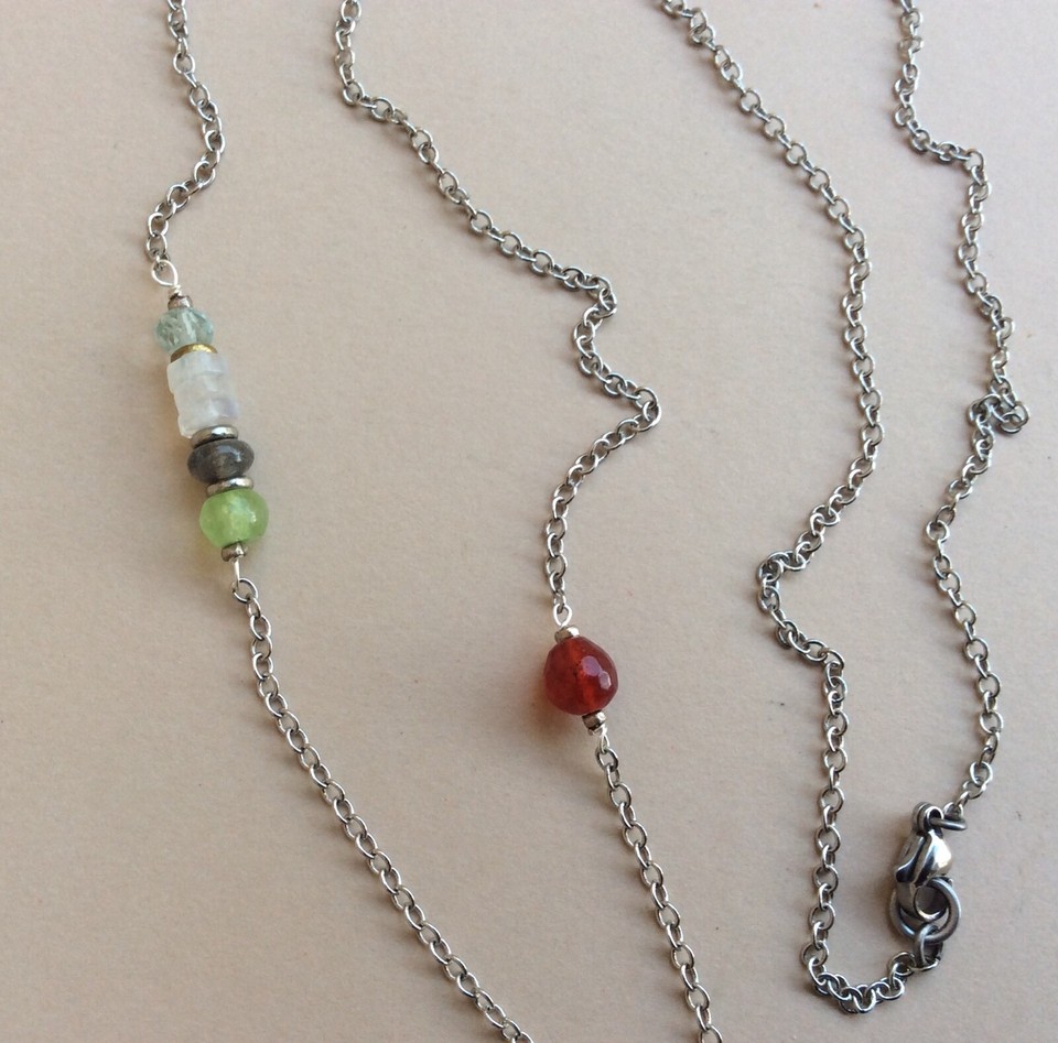 NEW HANDCRAFTED SUNDANCE CHARM MULTI GEMSTONE SILVER NECKLACE ARTISAN