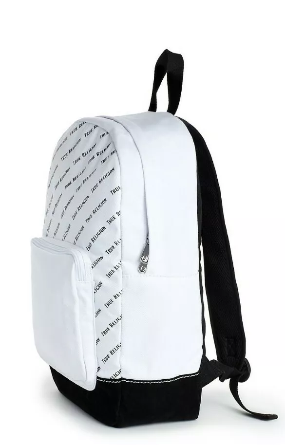 NWT True Religion Men's White and Black Monogram Backpack