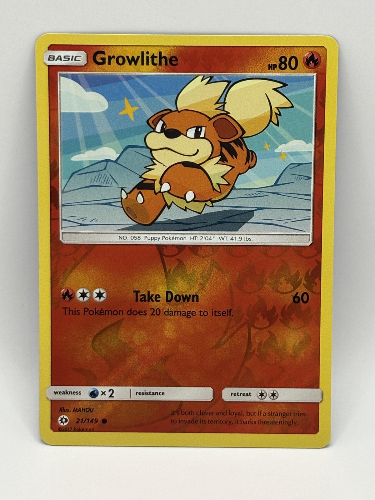 Pokemon Growlithe Reverse Holo #21/149 SM01 SM Base Set