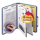 Smead Pressboard Classification Folders Letter Six-Section Dark Blue 10/Box