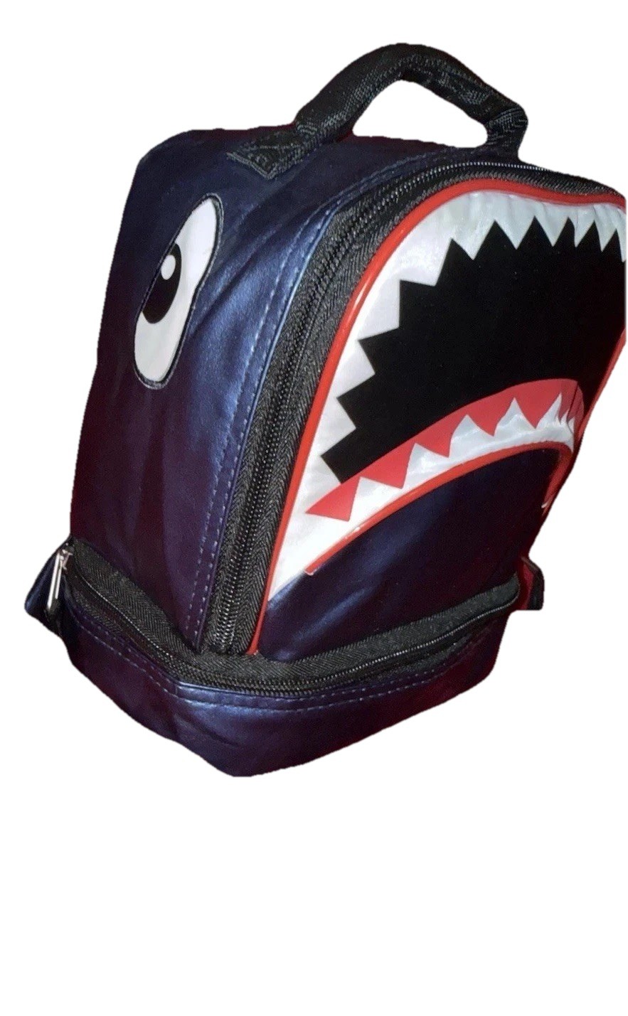 Blue Red Black White Zipper Lid Handle Kids Animal Print