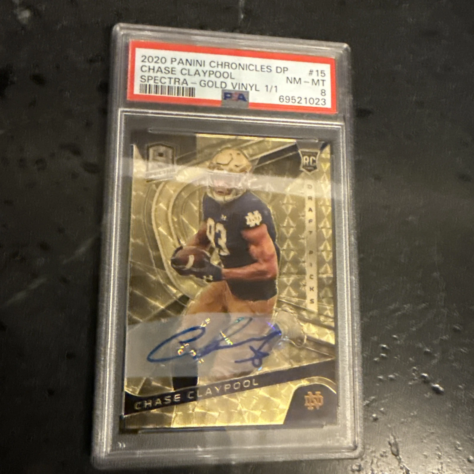 Chase Claypool Panini Chronicles Draft Picks Spectra #15 Gold Vinyl 1/1