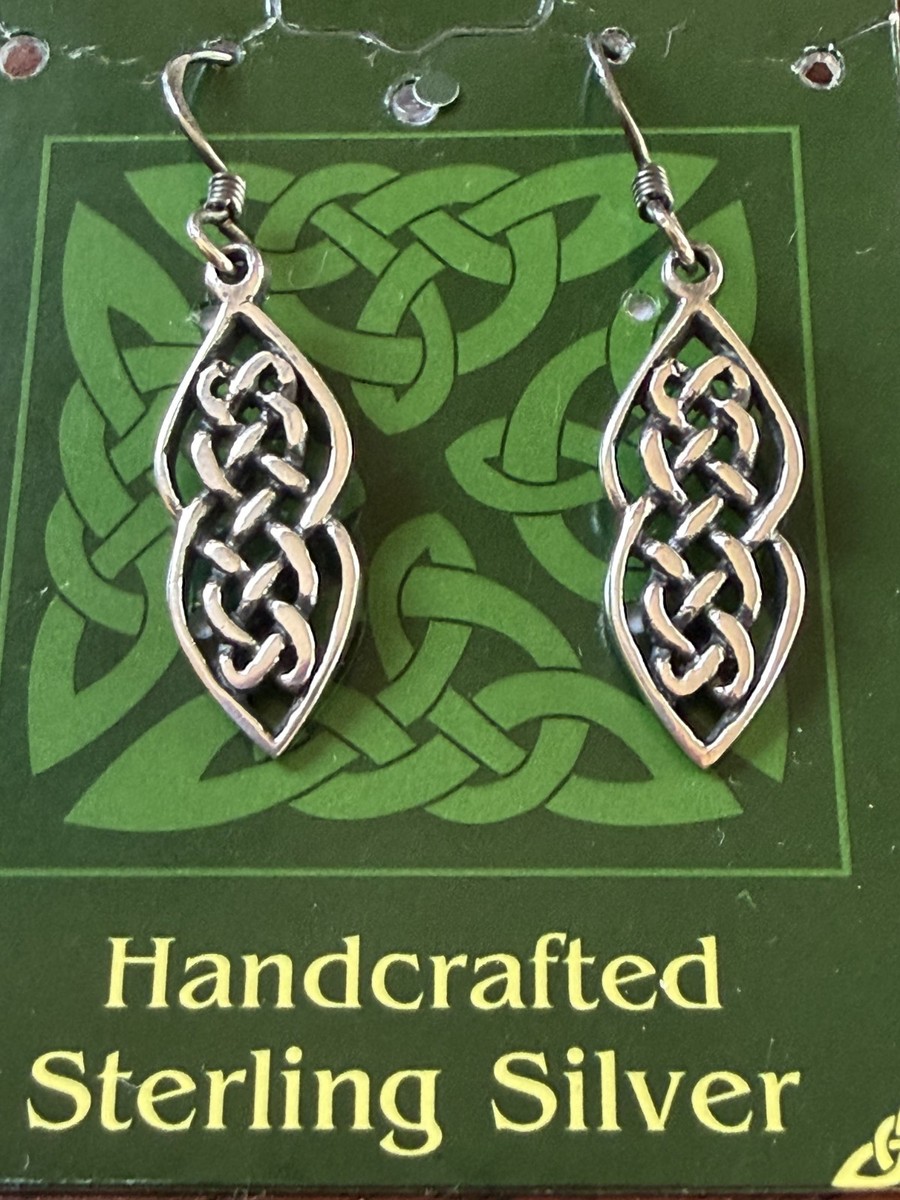 Celtic Knotwork Sterling Silver Triquetra Earrings New