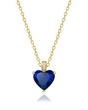 Genuine Birthstone Necklace for Women, Heart Love 09-September Birthstone