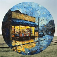 1pc 2D 1pc Round Aluminum Wall Art- Waterproof Outdoor Indoor Decorative Paintin