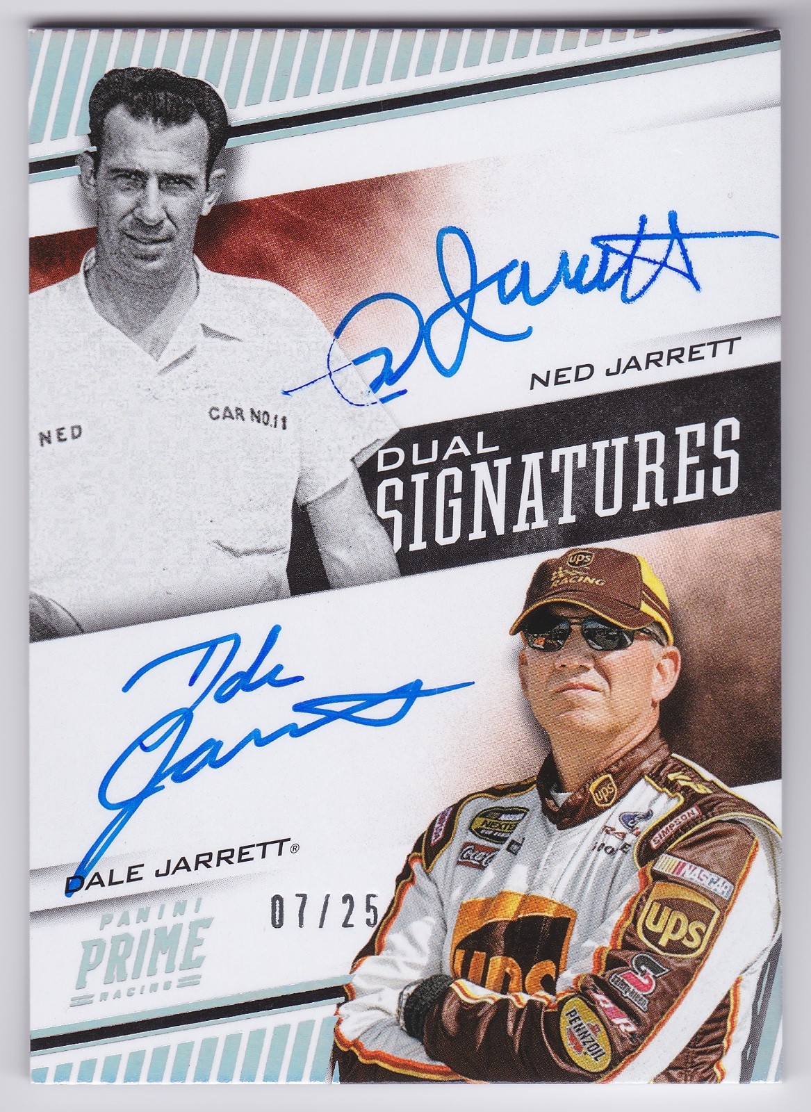 2018 Panini Prime Racing Ned/Dale Jarrett Dual Signatures Auto #DS-JAR 07/25