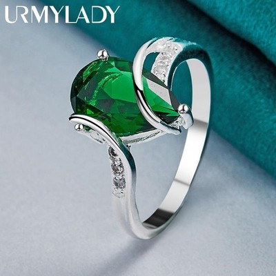 925 Sterling Silber Türkis Wassertropfen Ring für Frauen Hochzeit Verlobung Charm