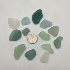 Genuine Beach Sea Glass Surf Tumbled Light Green Pendant Jewelry Crafts Art SG19