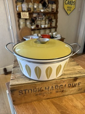 Vintage Cathrineholm grün & weiß Lotus Design große & tiefe Pfanne - Top!