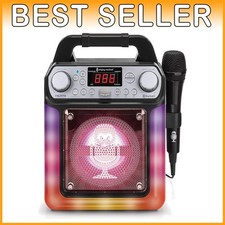 Portable Karaoke Machine with Voice Effects  LED Lights