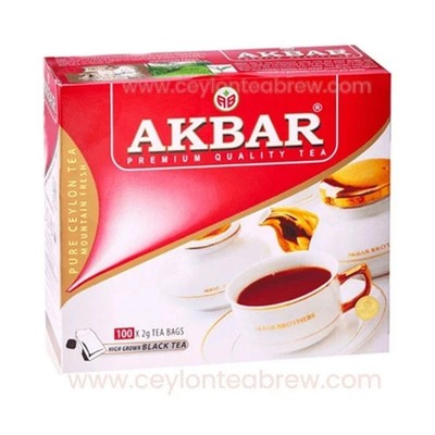 Akbar Ceylon premium black high grown leaf tea strong brew anti oxidant tea bags