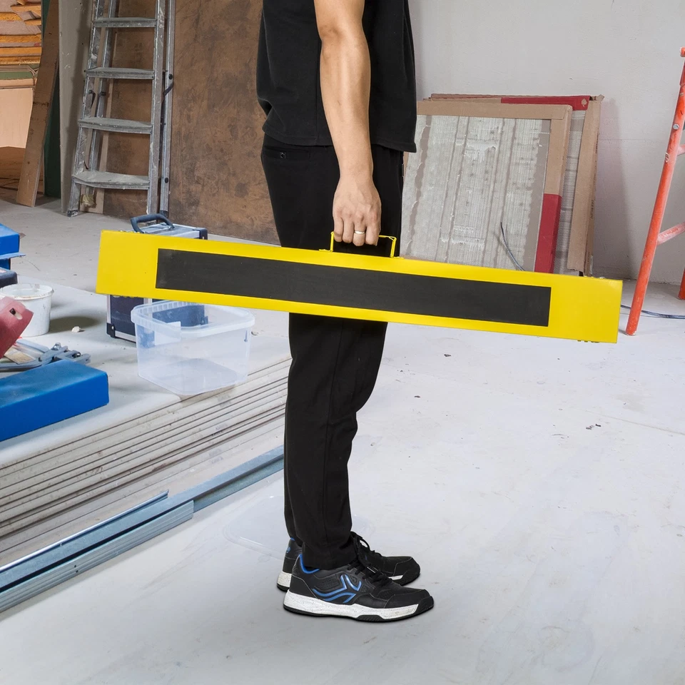 Set 2 Cavalletti da Lavoro Pieghevoli Portatili Antiscivolo Gialli - Immagine 2 di 4