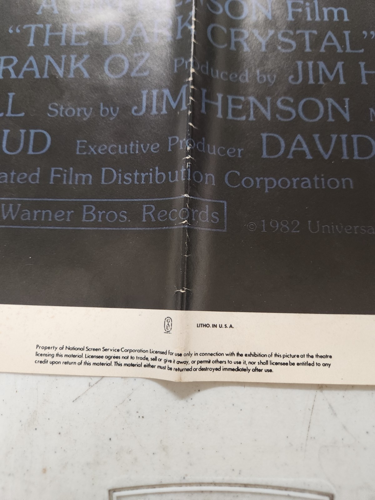 THE DARK CRYSTAL Jim Henson One Sheet Movie Poster Authentic Original