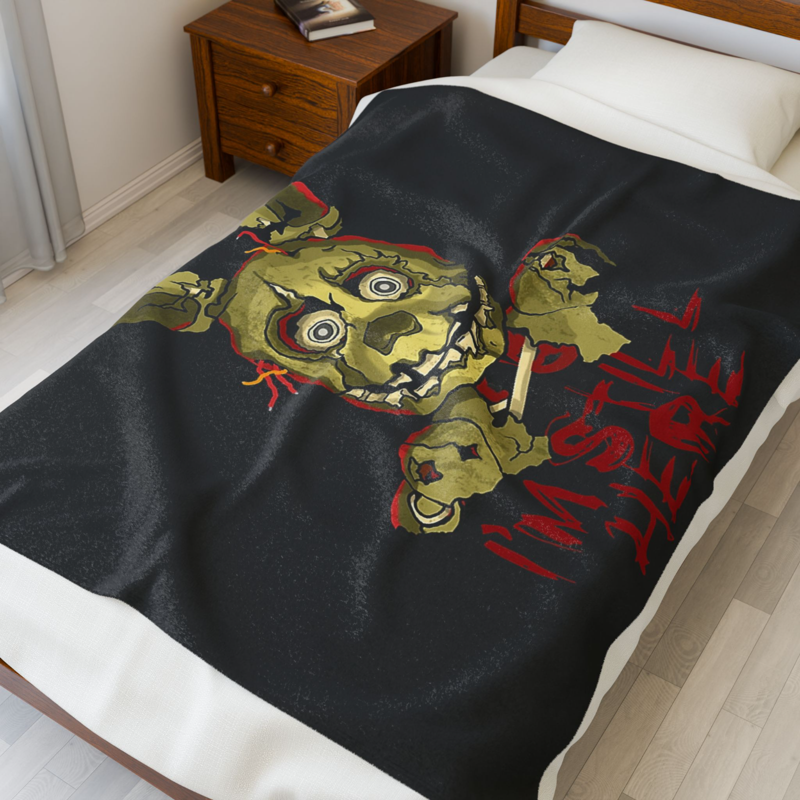Springtrap Plush Blanket | FNAF Horror Throw | Cozy Gamer Decor | Velveteen