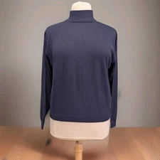 Pendleton Women's Navy Blue Mock Turtleneck Size XL 100% Cotton 