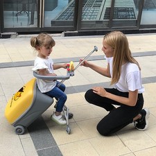Erweiterbar Ride-On Koffer für Kinder Kinder-Aufsitzkoffer Trolley Reise Sitz
