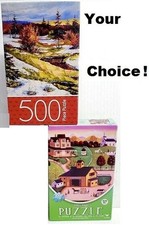 NEW 500pc PUZZLE JIGSAW SET SPRING LANDSCAPE BY RIVER HERITAGE SUNSHINE ORCHARD