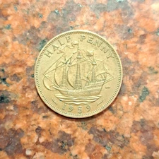 1959 GREAT BRITAIN HALF PENNY COIN - #B6168