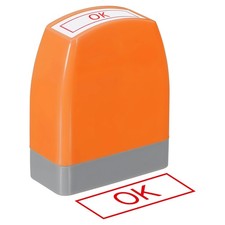 OK Notice Stamp Self Inking, Office Stamps Pre Inked, Orange