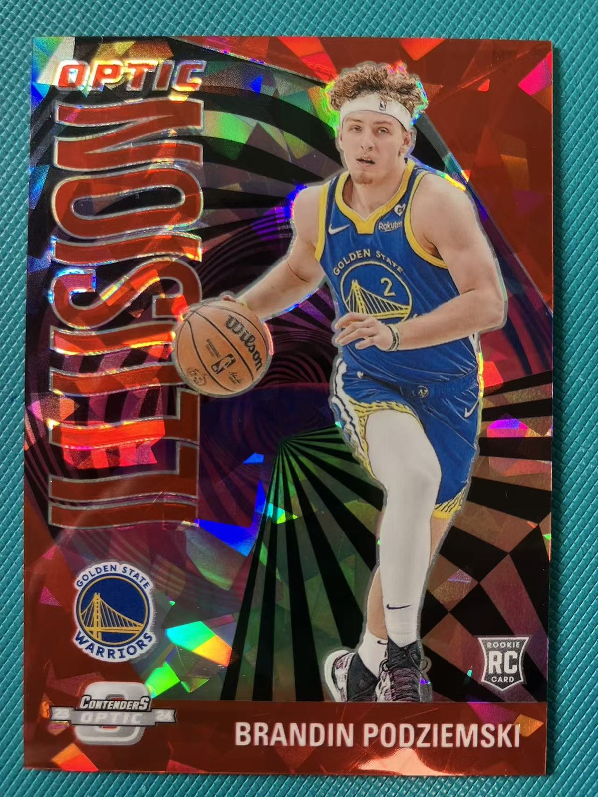 Brandin Podziemski 2023-24 Panini Contenders Optic /175 Illusion Red Ice RC #25