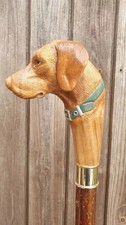 wooden walking stick hand carved dog wooden walking cane