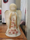 ​Fenton Opal Satin Glass Angel Bell Hand Painted Signed V Anderson Ltd Ed 1709